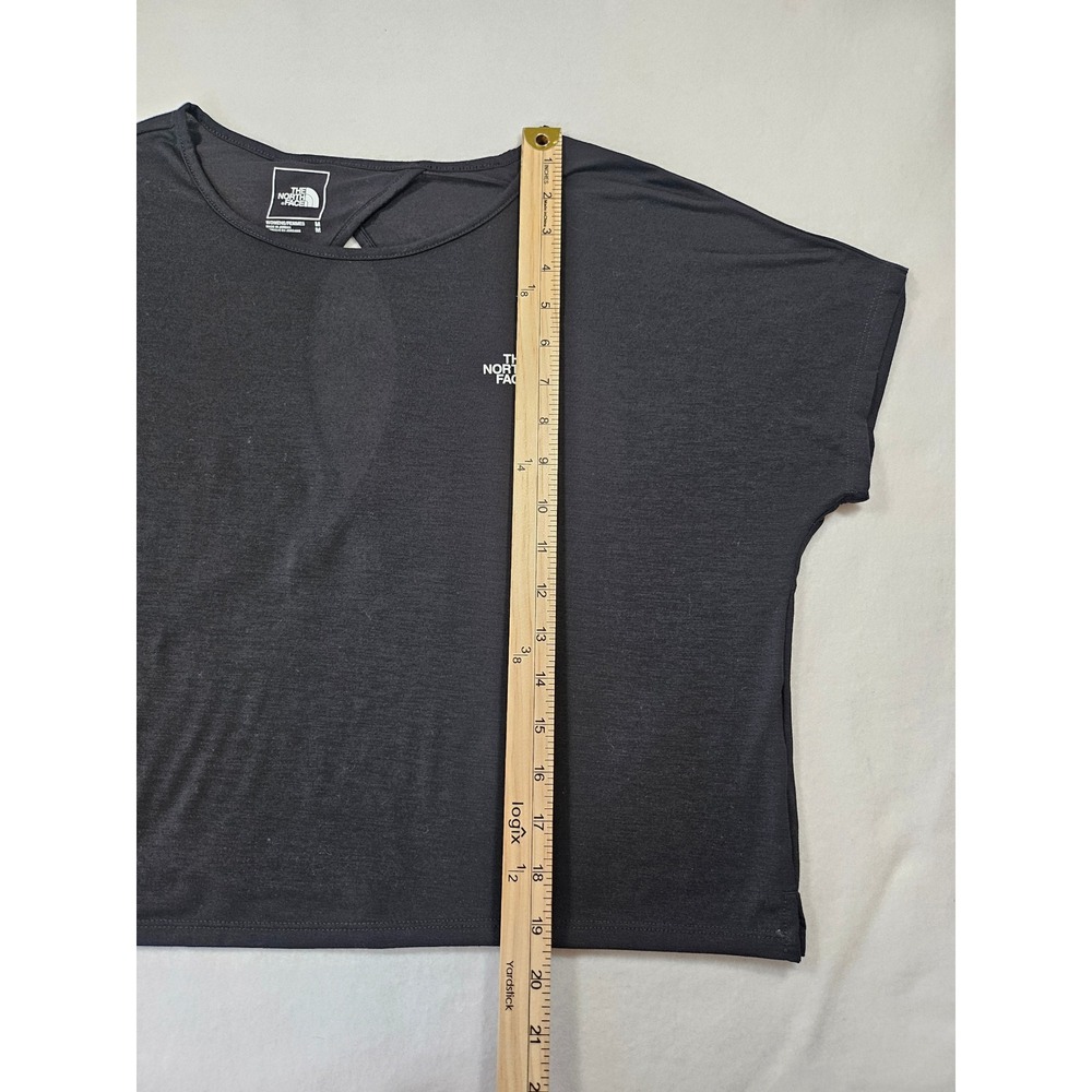 The North Face Womens Black Short Sleeve Keyhole Back Active Hiking Crop Top Med - Picture 6 of 9